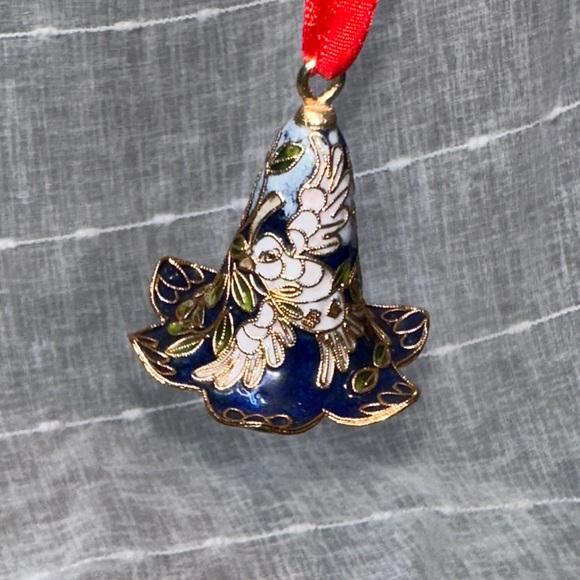 Vintage PEACE Cloisonné Bell Christmas Ornament Hanging Ornament Decor Collector - Picture 5 of 10